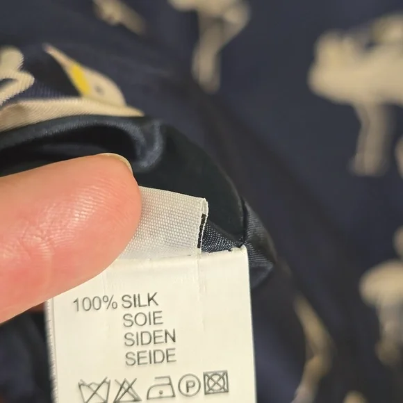 Just Cavalli Swing Midi Dress Navy  100% Silk Short Sleeve Midi Dress Size Small - Picture 9 of 9